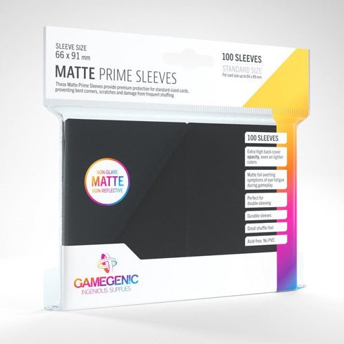 Game Genic : Matte Prime sleeves zwart 66x91 - 100 stuks _1| Spelgenot