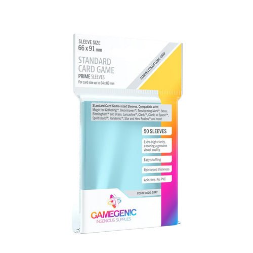 Game Genic Sleeves Prime Board Game Code Gray 66x91 (50st) | Accessoires _1| Spelgenot