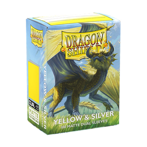 Dragon Shield Matte Dual Yellow & Silver Sleeves (100st) - Accessoires