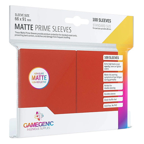 Game Genic : Matte Prime sleeves Red 66x91 - 100 stuks